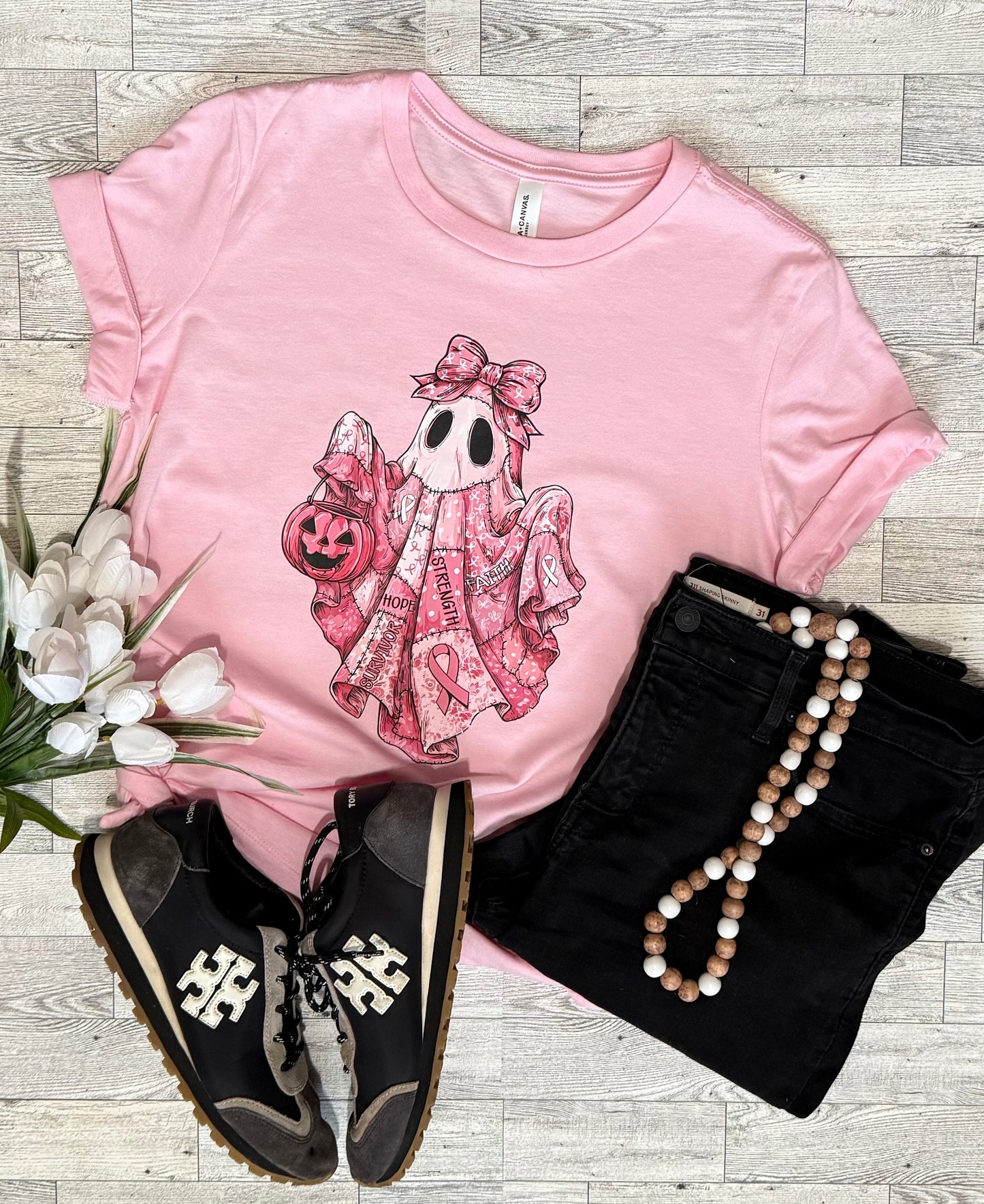Breast Cancer Ghost Tshirt | Pink - Last Chance