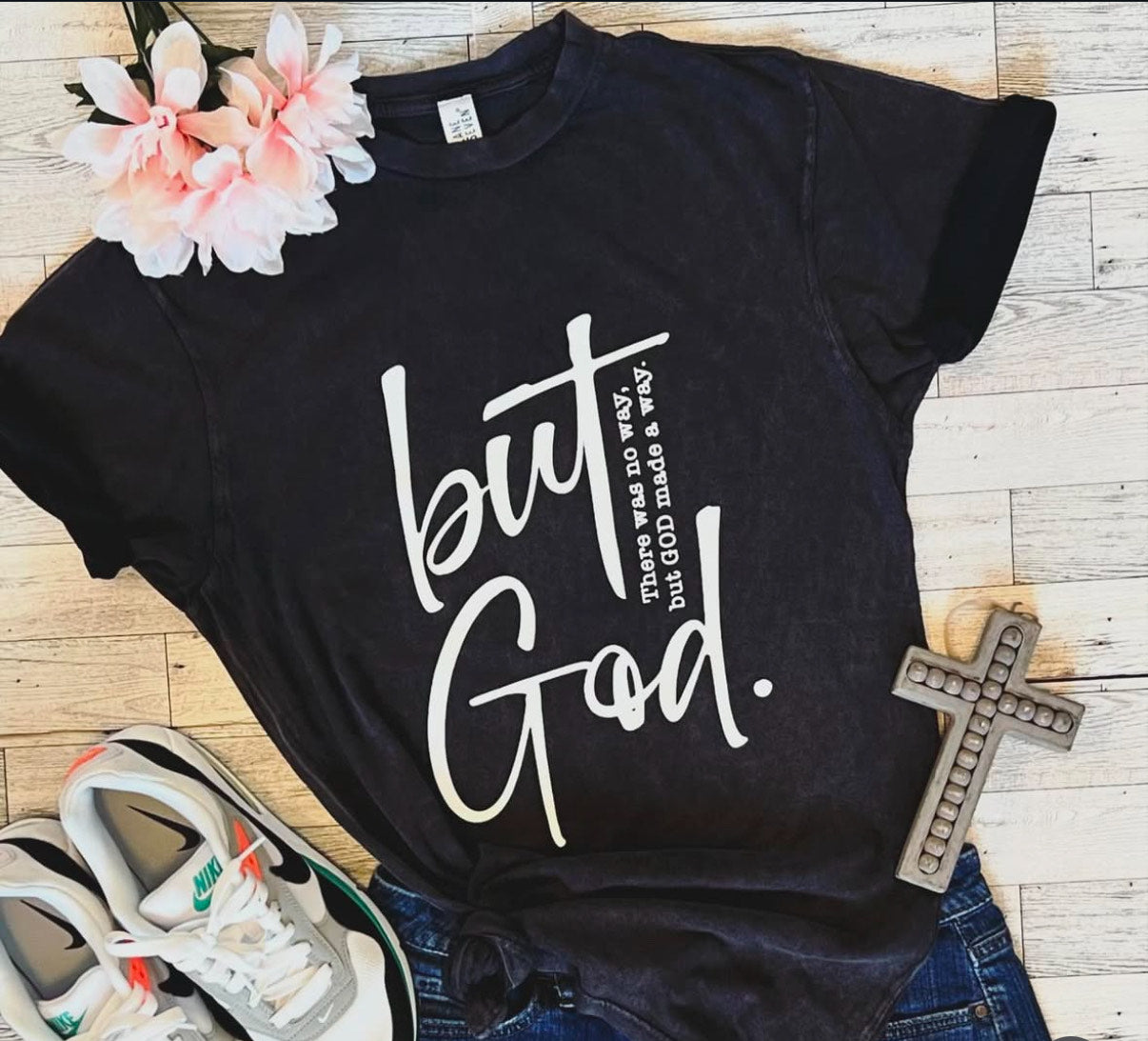 but God Distressed Tshirt