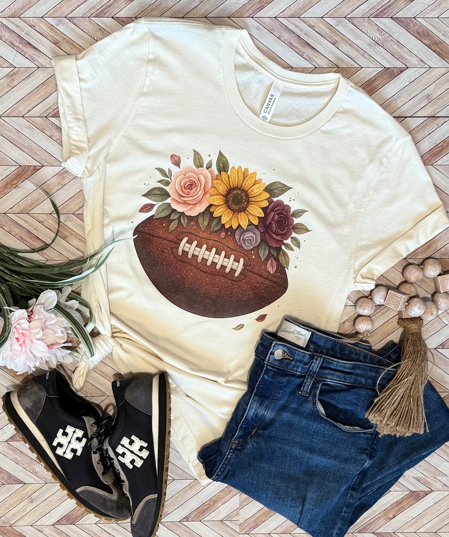 Flowers & Football Tshirt