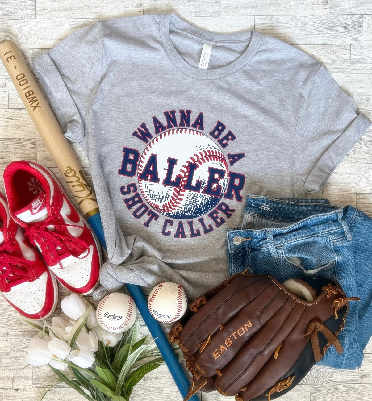 Wanna Be A Baller, Shot Caller Baseball Tshirt