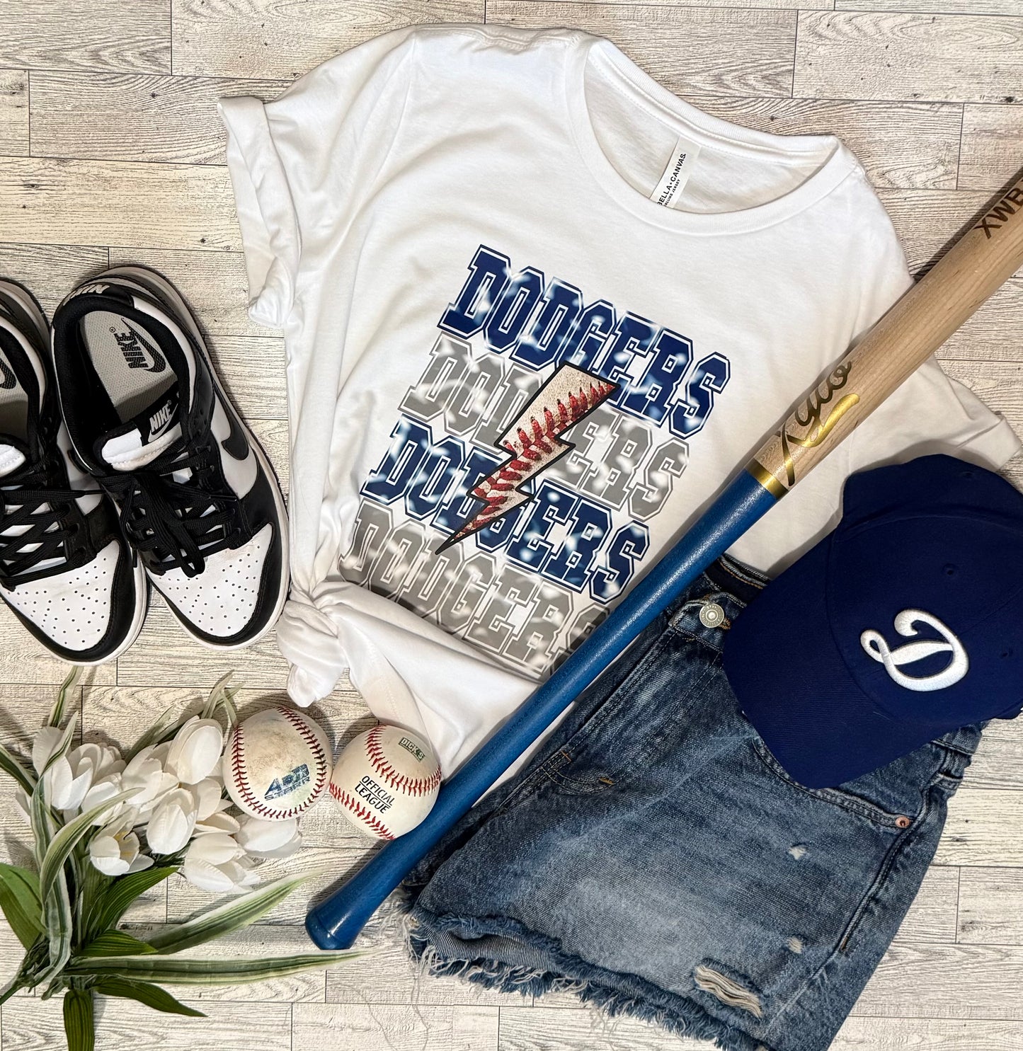 Dodgers Baseball Bolt Tshirt