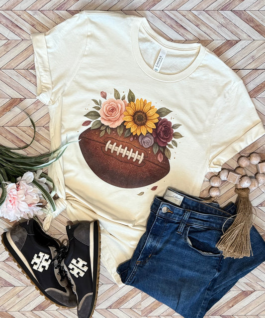 Flowers & Football Tshirt