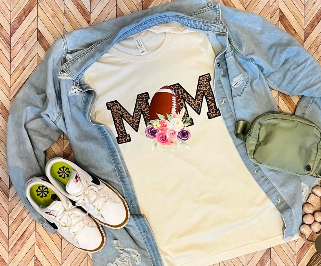 Football Mom Cheetah Tshirt - Last Chance