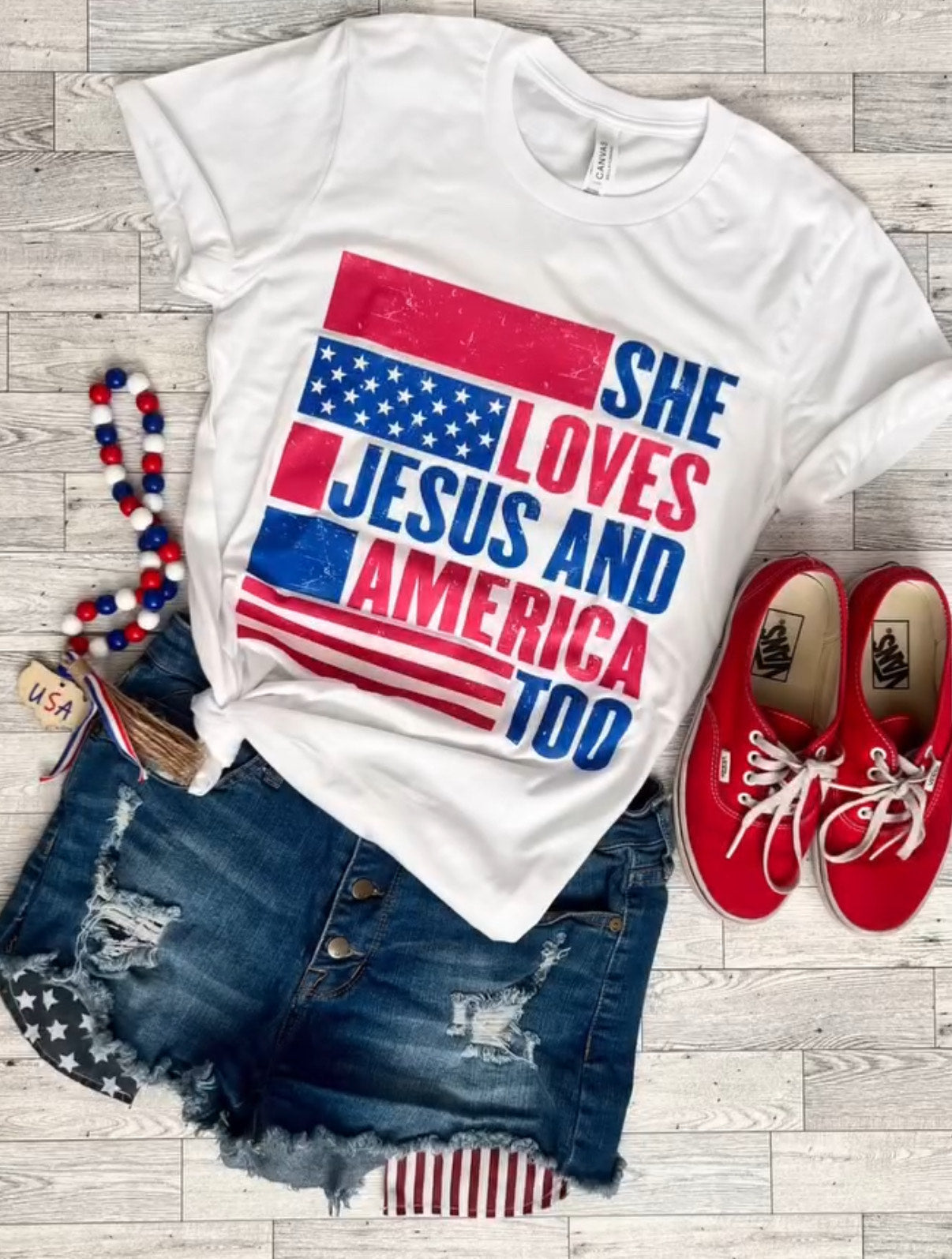 She Loves Jesus And America Too Tshirt