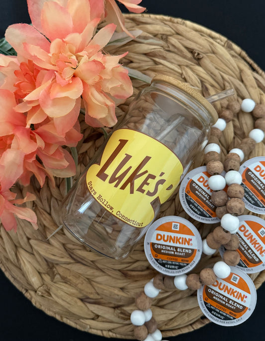 Luke's - Gilmore Girls Glass Cup 16 oz | Aesthetic Drinkware