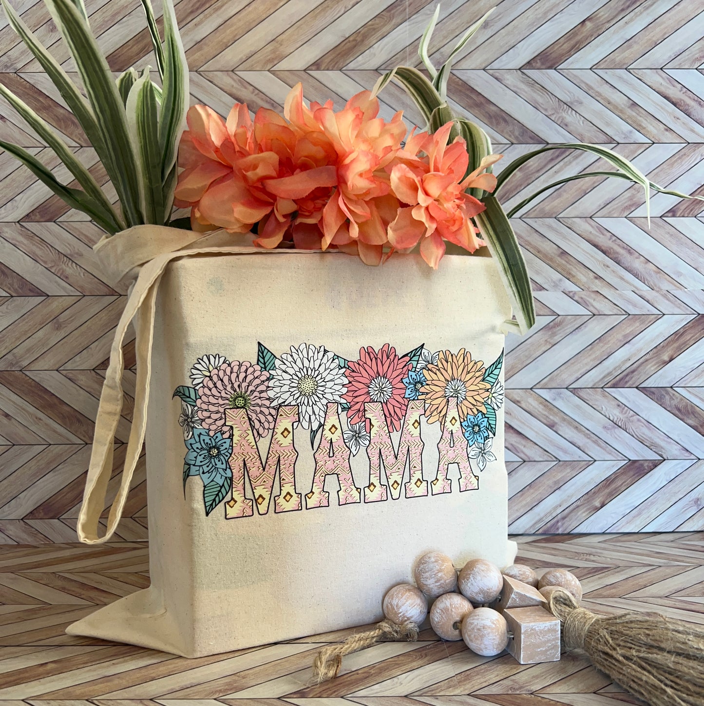 Cream Tote Bag - Mama