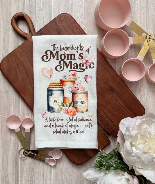 The Ingredients of Mom's Magic Flour Sack Dish Towel