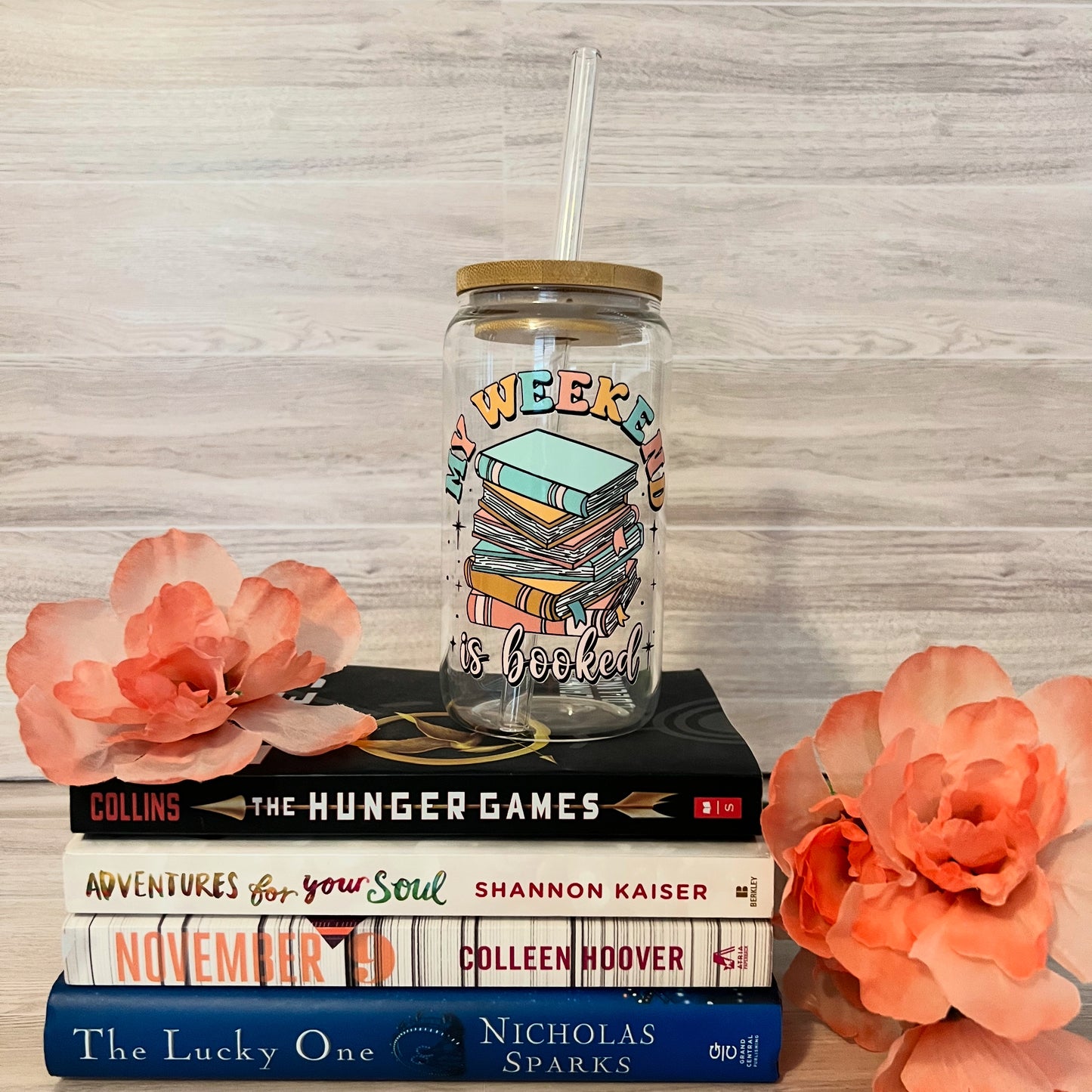 My Weekend is Booked Glass Cup 16 oz | Aesthetic Drinkware