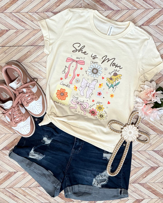 She Is Mom | Bible Verse Tshirt