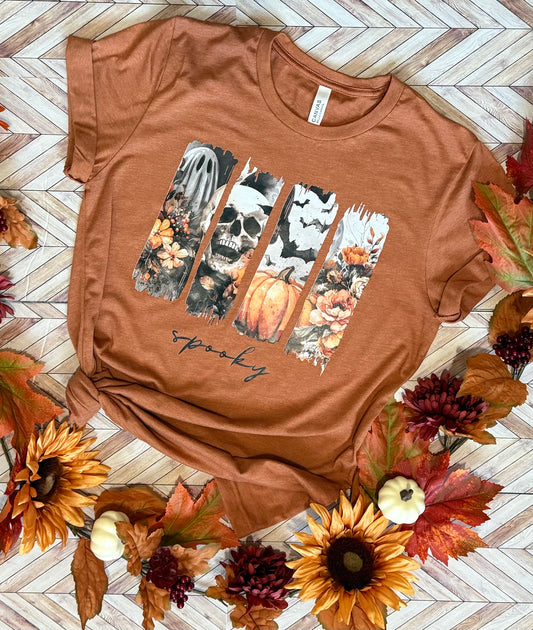 Spooky Skeleton Floral Tshirt