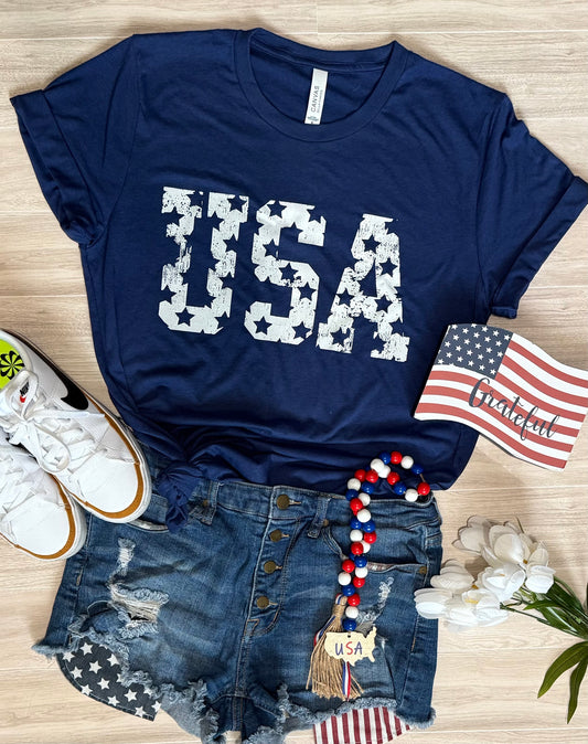 Patriotic USA Star BLUE Shirt