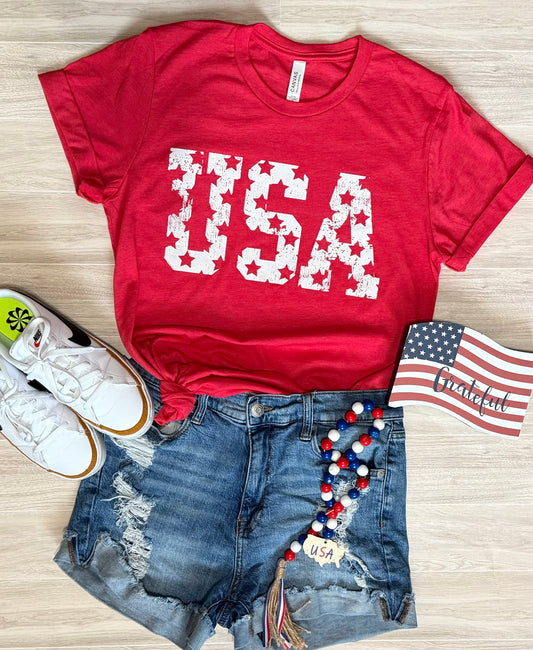 Patriotic USA Star RED T-Shirt
