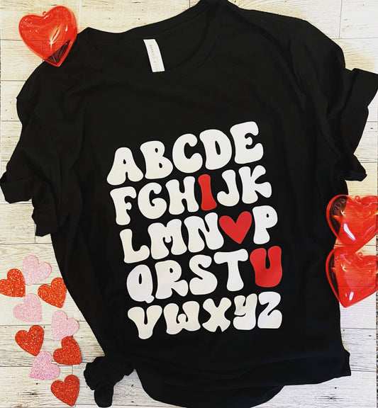Alphabet I Love You T-Shirt