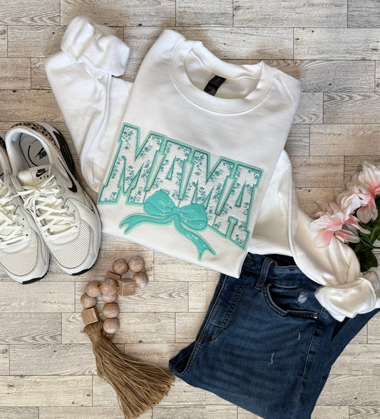 Mama Patch Aqua Sweatshirt - Last Chance