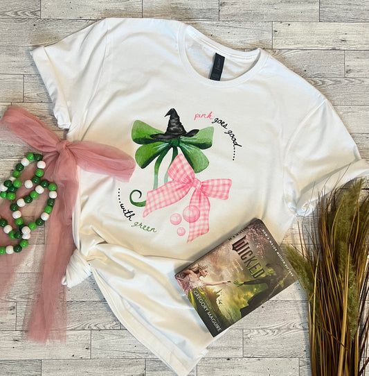 Pink Goes Good with Green WICKED Inspired Tshirt - Last Chance